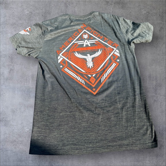American Fighter Charcoal and Orange Gradient Graphic Tee - Picture 13 of 16